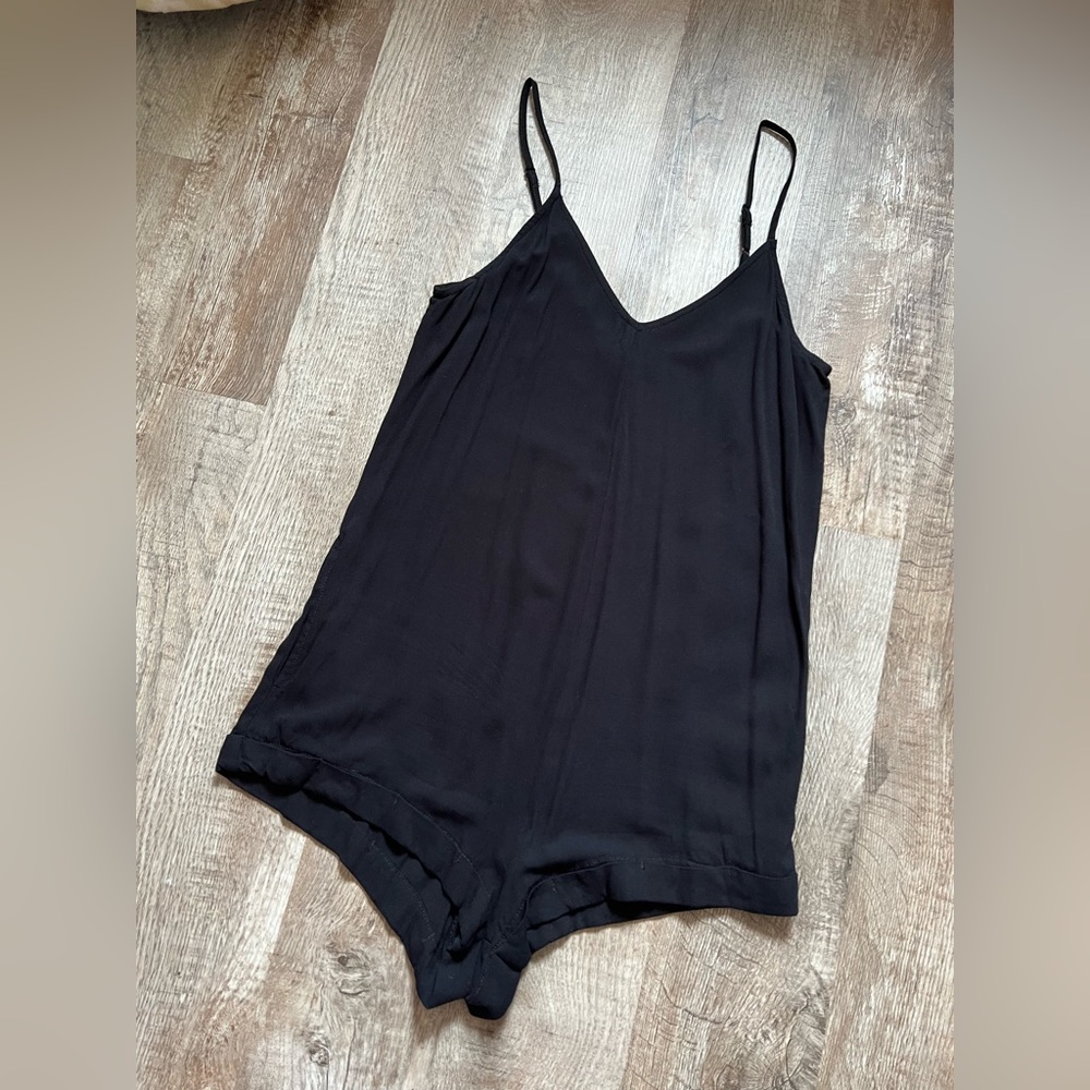 Fighting Eel black rayon romper sz S